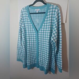 Denim And Company Button Up Cardigan Sweater New No Tags 1X